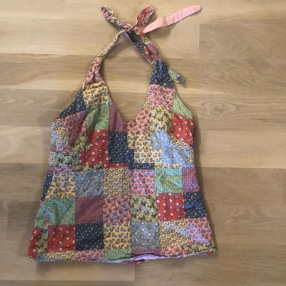 Vineyard Vines Patchwork Halter Top Size 8 EUC. - Picture 1 of 2